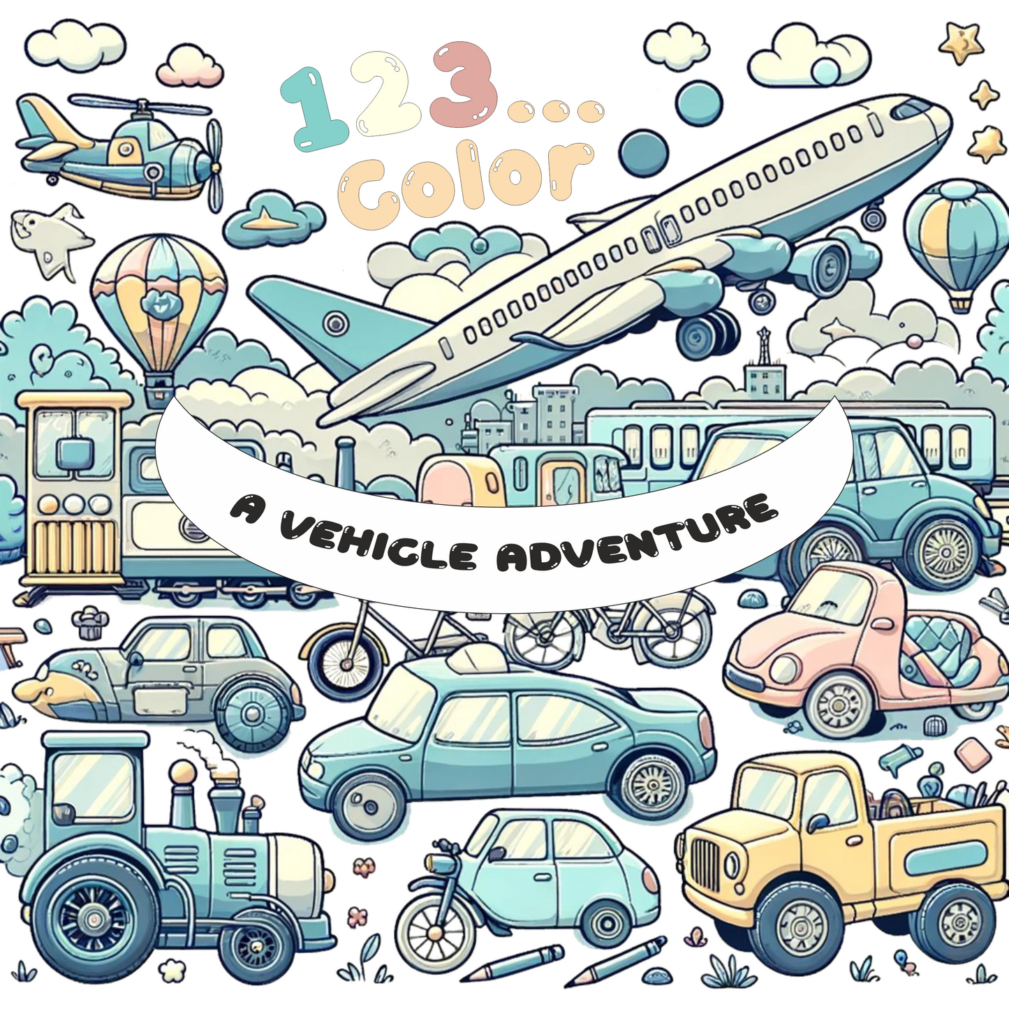 coloring book - a vehicle adventure